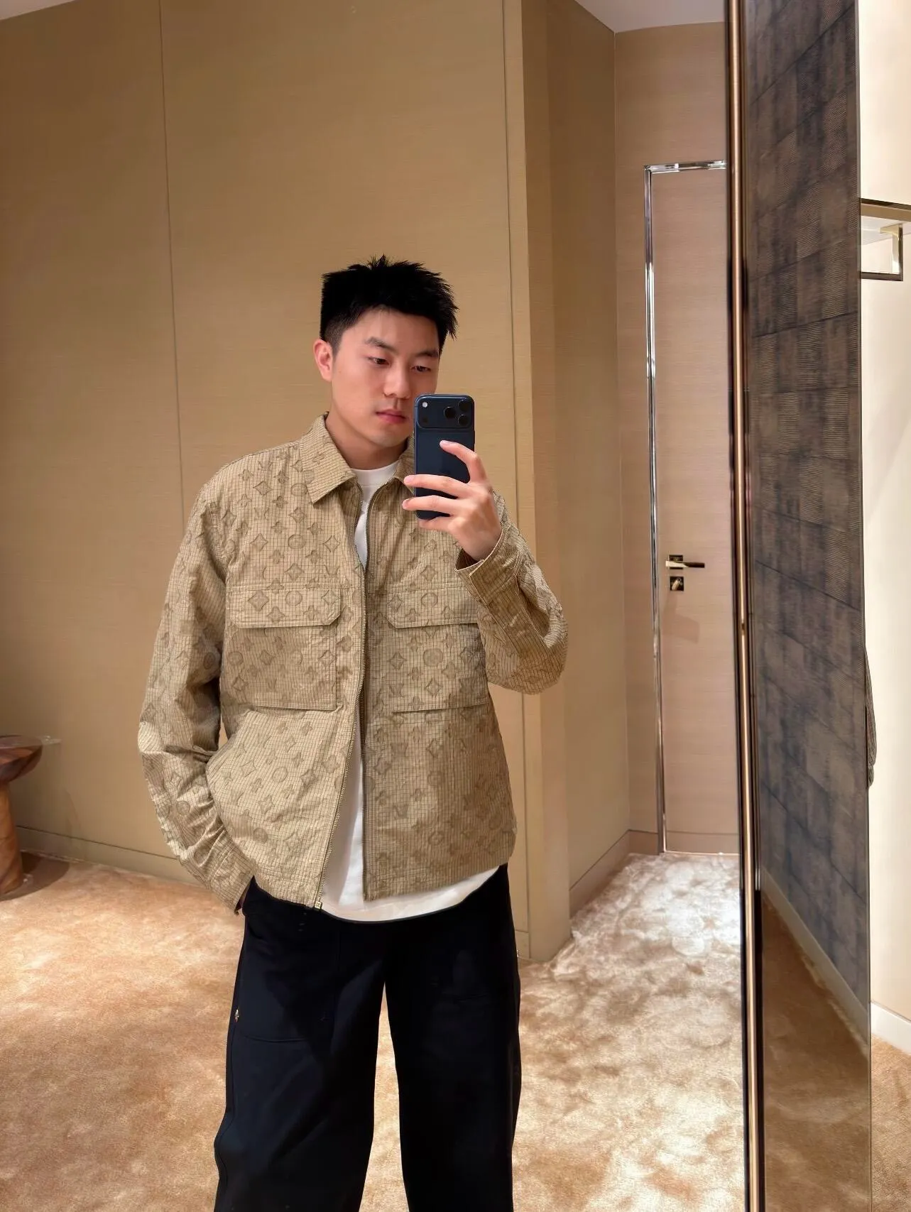 Louis Vuitton/Louis Vuitton old flower all over printed tear-resistant shirt jacket